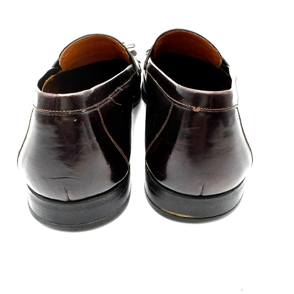 MEZLAN Men's 9M Santander Dress Shoes Burgundy Leather Kiltie‎ Tassel Loafers